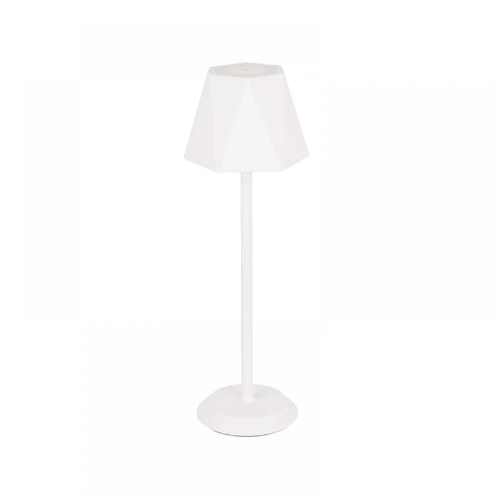 LED Επιτραπέζιο Φωτιστικό Εξωτερικού Χώρου Επαναφορτιζόμενο Λευκό 3W 140LM 3.000K 120° CRI80 IP54 - Aca