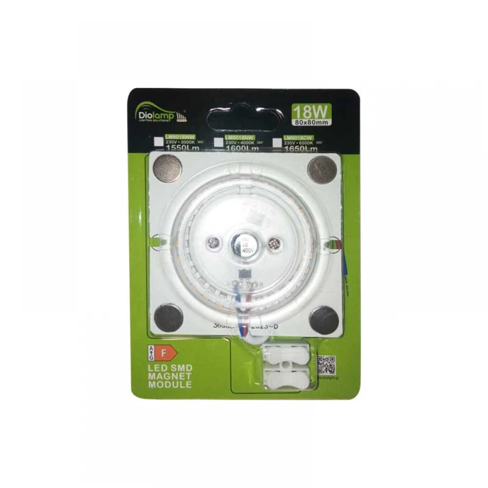 LED SMD MAGNET MODULE 18W 230V AC 1650LM 160° 6500K Ra80 - ACA