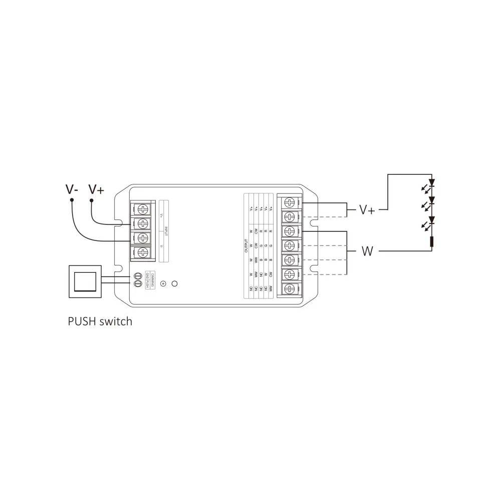 LED CONTROLLER 2,4GHz 5 IN 1,TOTAL OUTPUT MAX 30A MiLight