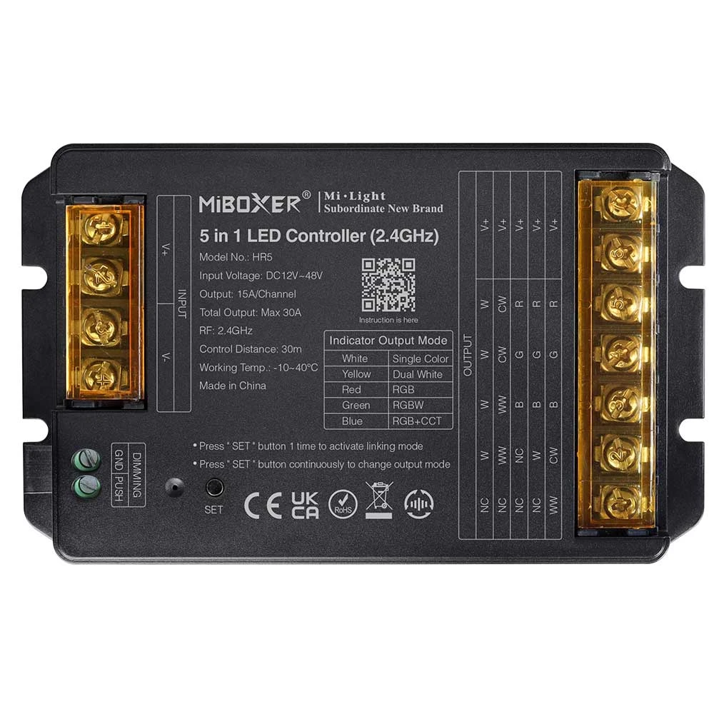 LED CONTROLLER 2,4GHz 5 IN 1,TOTAL OUTPUT MAX 30A MiLight