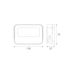 ΠΡΟΒΟΛΕΑΣ LED SMD ΛΕΥΚΟΣ 10W 3CCT 1000LM 185-265V RA>80 IP66 ACA