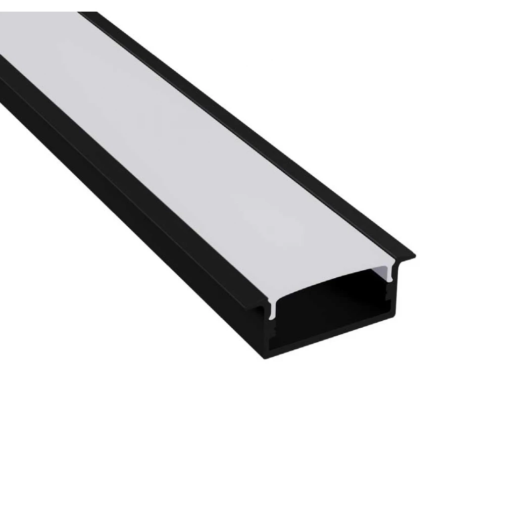 NORM ΠΡΟΦΙΛ ΑΛΟΥΜΙΝΙΟΥ ΜΑΥΡΟ ΜΕ ΟΠΑΛ ΚΑΛΥΜΑ 2m/pc ACA