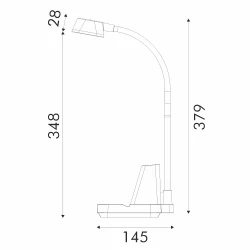 ΦΩΤΙΣΤΙΚΟ ΓΡΑΦΕΙΟΥ LED ACA BL1177BK ΜΑΥΡΟ 8W CCT 3000K/4000K/6100K 300LM