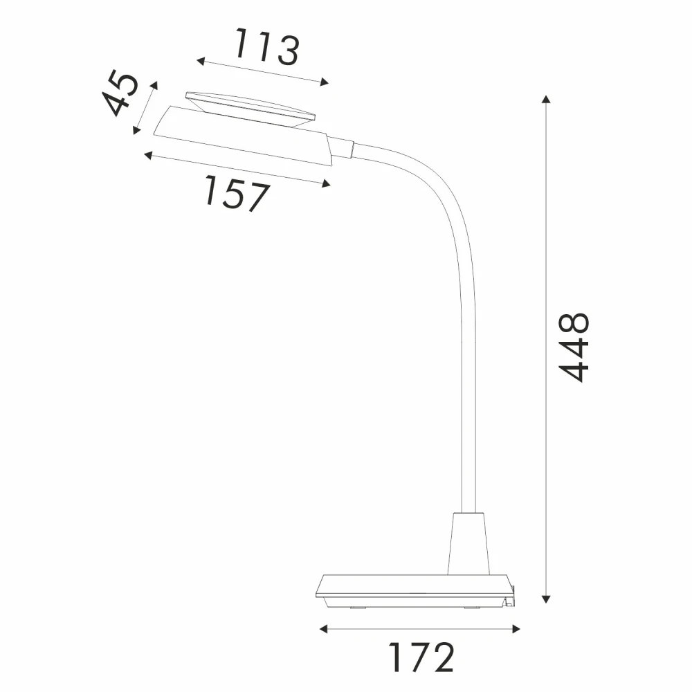 ΦΩΤΙΣΤΙΚΟ ΓΡΑΦΕΙΟΥ LED ACA BL1319LΒΚ ΜΑΥΡΟ 10W CCT 3000K/3800K/5700K 500LM
