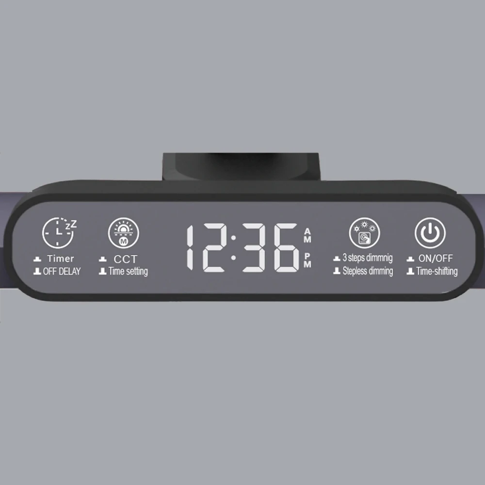 ΦΩΤΙΣΤΙΚΟ ΓΡΑΦΕΙΟΥ ΜΕ ΚΛΙΠ ΚΑΙ LCD ΕΝΔΕΙΞΗ ΩΡΑΣ - ΑΣΗΜΙ ΑΛΟΥΜΙΝΙΟΥ +ΠΛΑΣΤΙΚΟ LED SMD  12W  600LM CCT 3000K-3800K-5700K IP20 ACA