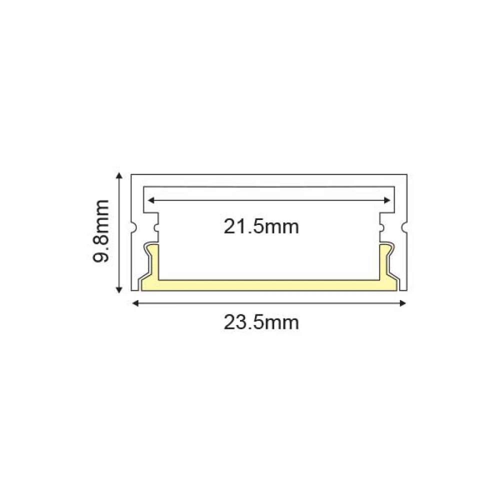 NORM ΠΡΟΦΙΛ ΑΛΟΥΜΙΝΙΟΥ ΜΑΥΡΟ ΜΕ ΟΠΑΛ ΚΑΛΛΥΜΑ 2m/pc ACA