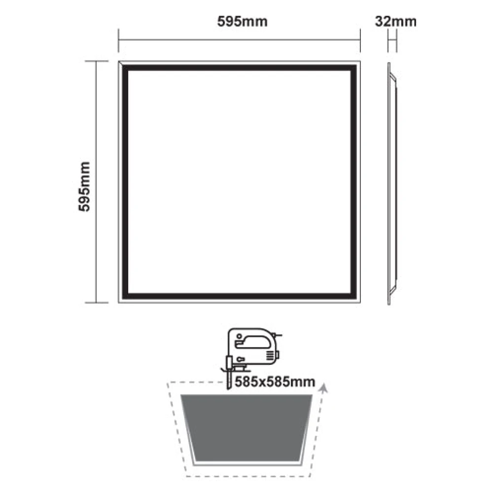 Φωτιστικό Οροφής Slim Panel Λευκό Τετράγωνο 60x60 LED SMD 48W 120° OTIS Aca Ουδέτερο Λευκό 4000K