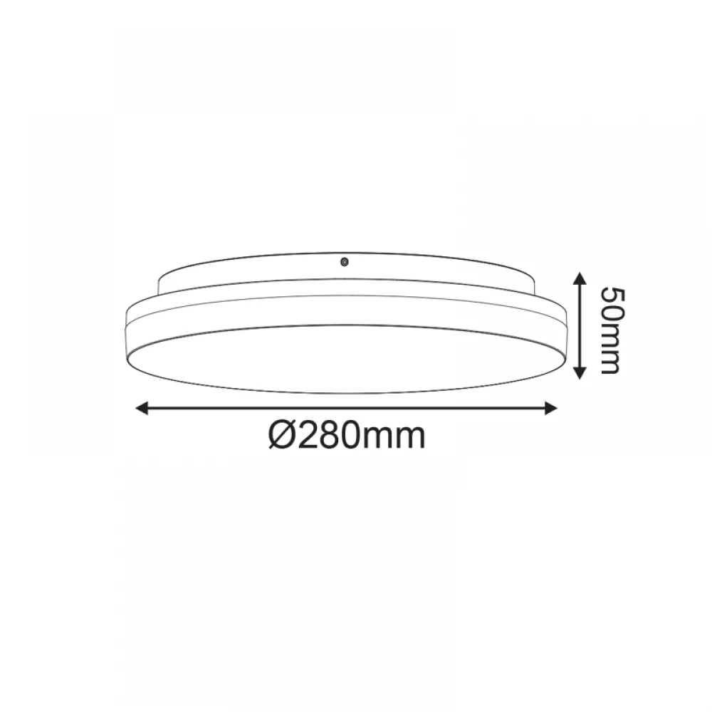 ΛΕΥΚΟ ΣΤΡΟΓΓΥΛΟ Φ/Σ LED 24W 2400Lm CCT(3000/4000/6500K) Φ280mm 120° 230V IP54 Ra80 ACA