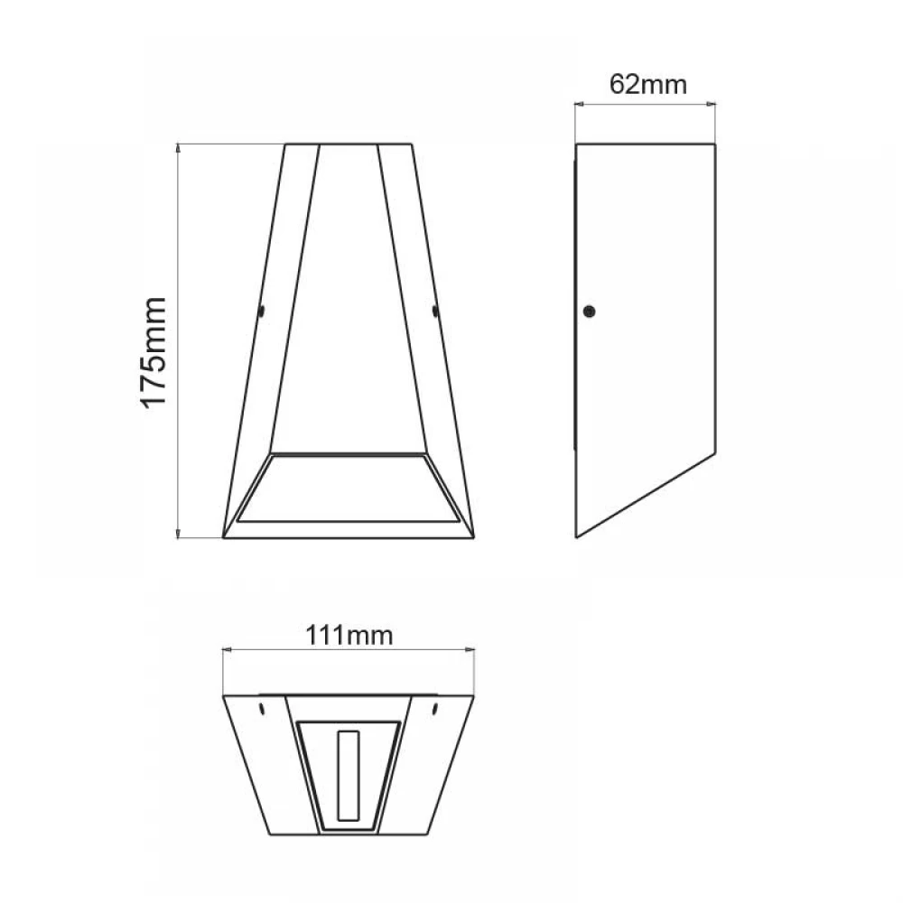 LED COB Απλίκα Εξωτερικού Χώρου Σκούρο Γκρι - 6W IP54 PYRAM ACA