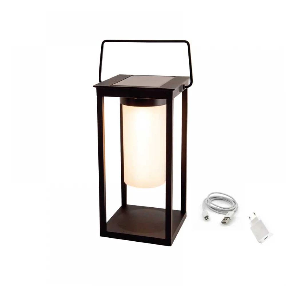 LED Επιτραπέζιο Φωτιστικό Ηλιακό Σκούρο Γκρι 3W IP54 QUAD - Aca