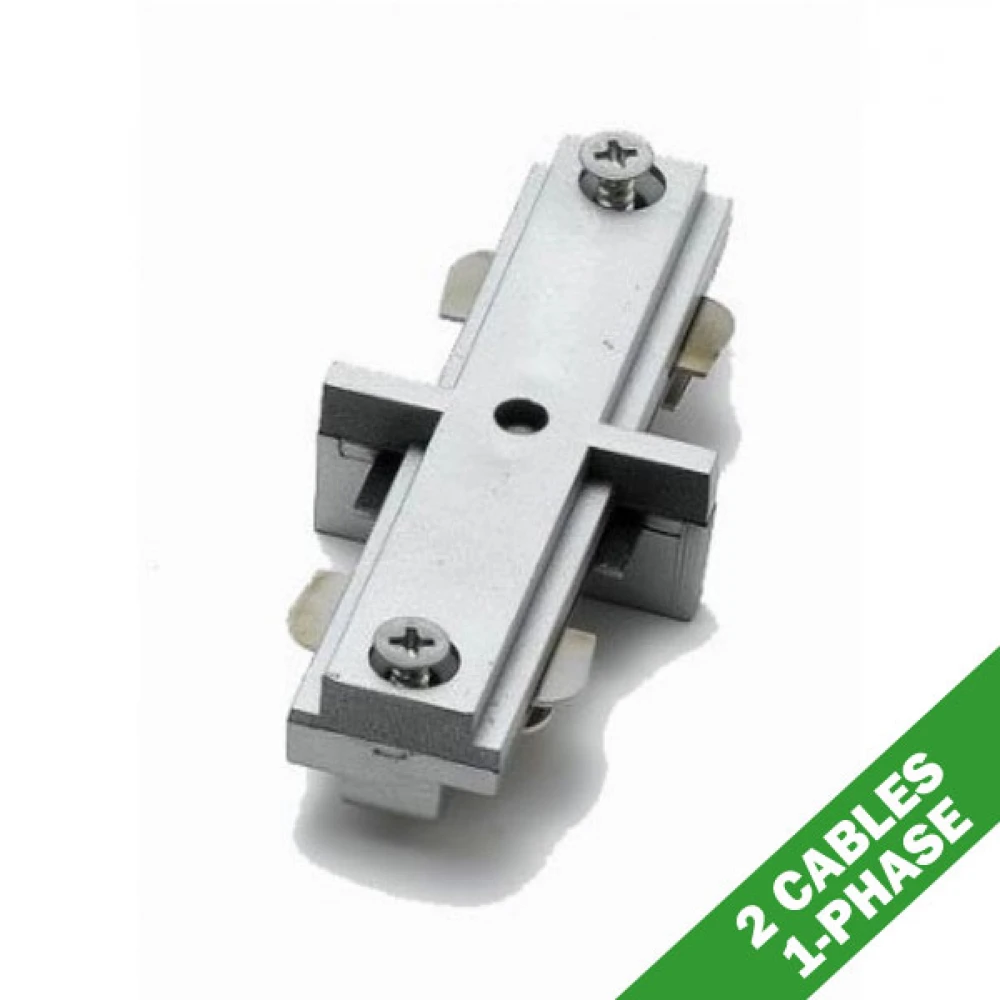 Σύνδεσμος Ένωση ευθείας Για Μονοφασική Ράγα Οροφής 2 Καλωδίων Σε Λευκό ACA