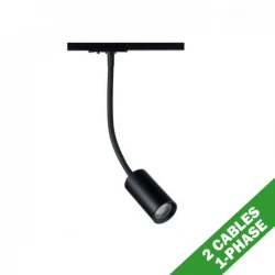 Μαύρο Σποτ Ράγας LED 10W 2 Καλωδίων Σε Θερμό Λευκό Φώς (3000Κ) OLIV Aca