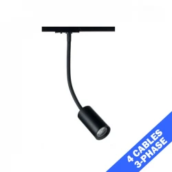 Μαύρο Σποτ Ράγας LED 10W 4 Καλωδίων Σε Ενδιάμεσο Φώς (4000Κ) OLIV Aca