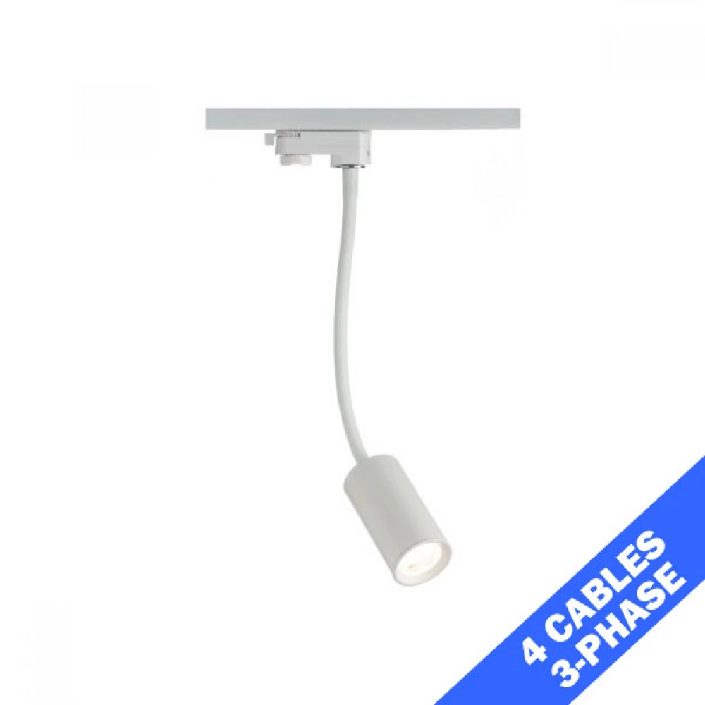 Λευκό Σποτ Ράγας LED 10W 4 Καλωδίων Σε Ενδιάμεσο Φώς (4000Κ) OLIV Aca