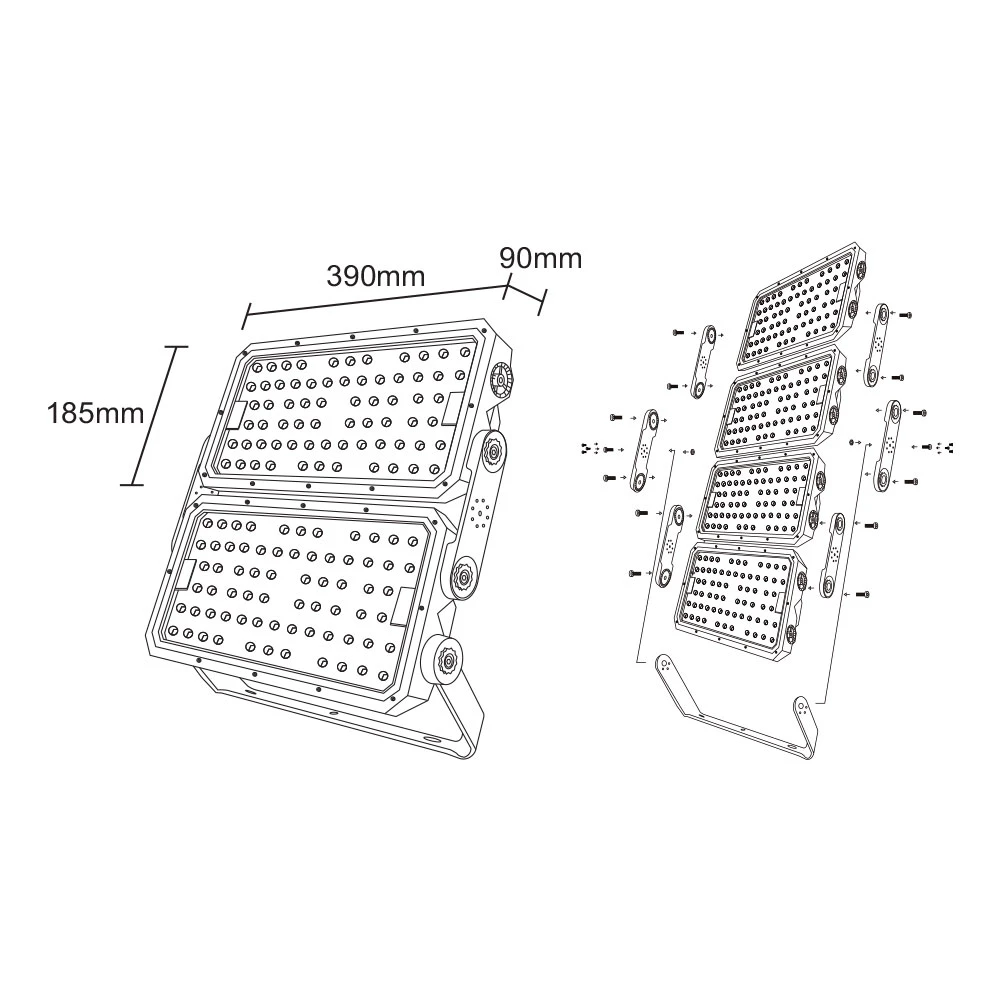 LED MODULAR ΠΡΟΒΟΛΕΑΣ ΥΨΗΛΗΣ ΙΣΧΥΟΣ 200W 5000K 28000Lm 60° 230V IP66 IK10 100.000HRS 7YRS Ra70 - ACA