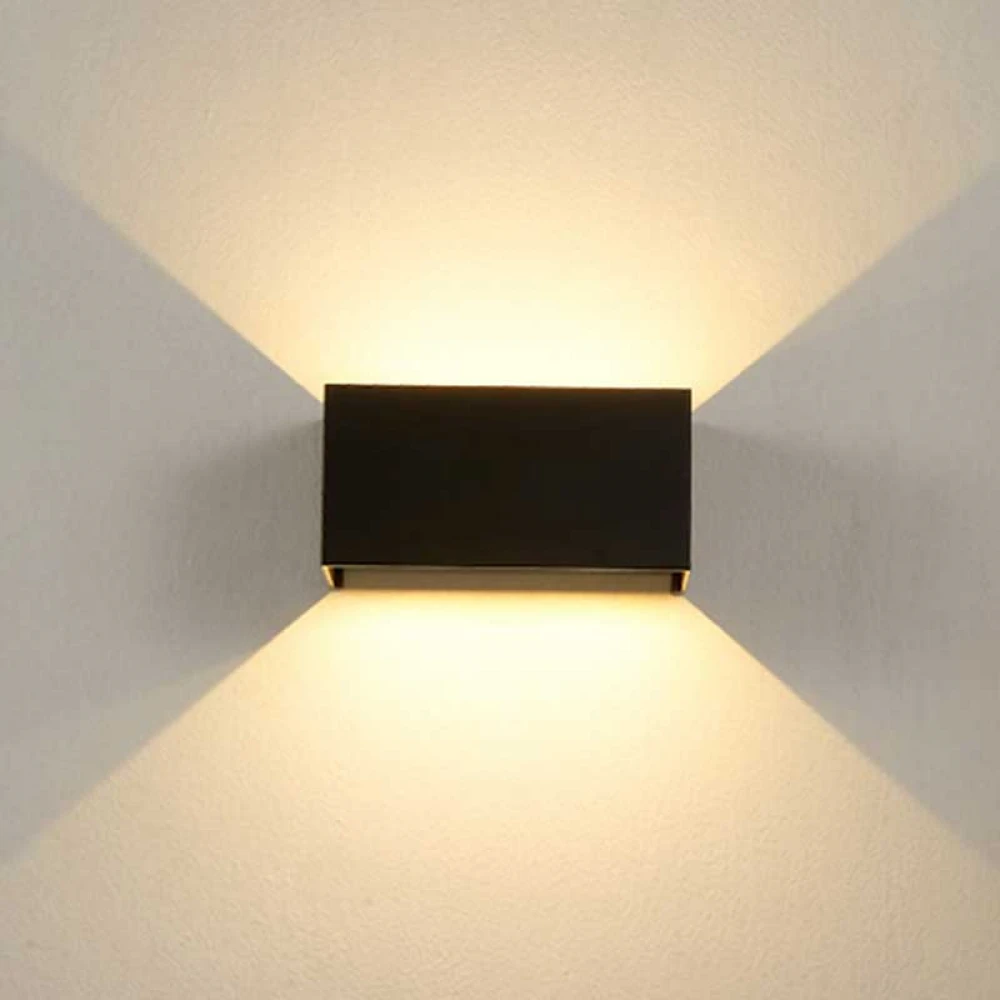 LED SMD Απλίκα Εξωτερικού Χώρου Ορθογώνια Σκούρο Γκρι - 12W IP54 SANTUR-P ACA