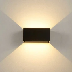 LED SMD Απλίκα Εξωτερικού Χώρου Ορθογώνια Σκούρο Γκρι - 12W IP54 SANTUR-P ACA