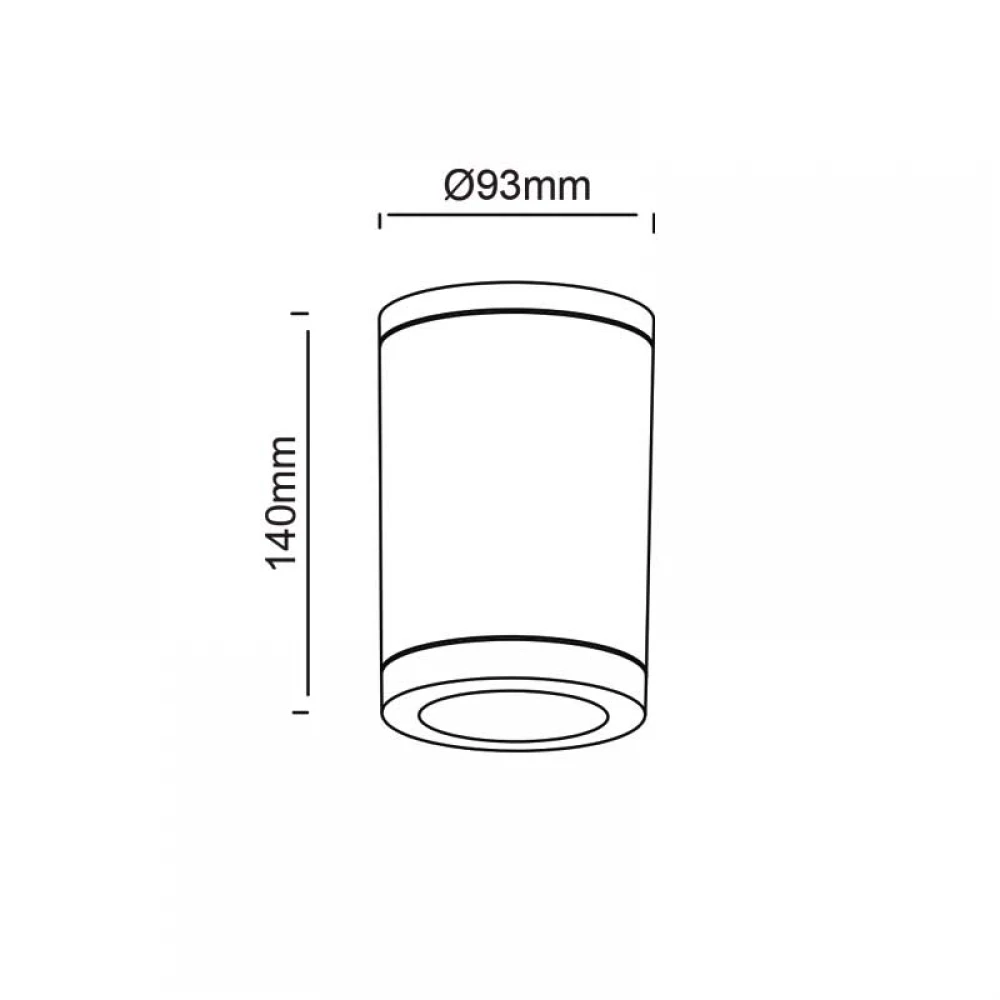 Σποτ Οροφής Κυλινδρικό Εξωτερικού Χώρου Σκούρο Γκρι IP67 1xGU10 - Aca