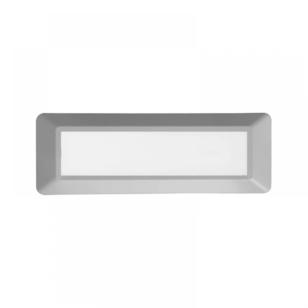Led Slim Επίτοιχο Φωτιστικό Ορθογώνιο 4W 230V IP65 Γκρι ACA