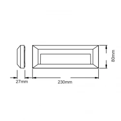 Led Slim Επίτοιχο Φωτιστικό Ορθογώνιο 2W 230V IP65 Γκρι ACA