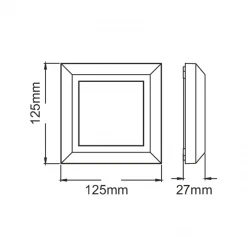 Led Slim Επίτοιχο Φωτιστικό Τετράγωνο 4W 230V IP65 Γκρι ACA
