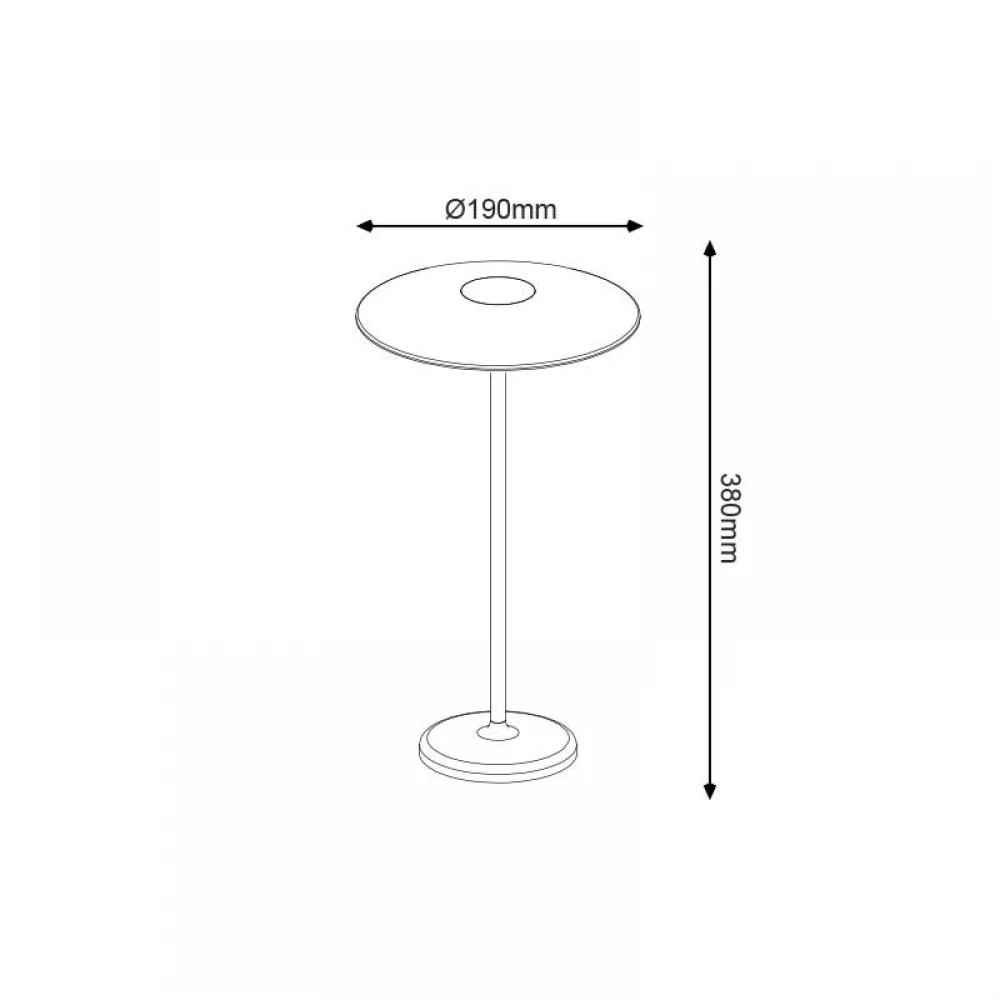 LED Επιτραπέζιο Φωτιστικό Εξωτερικού Χώρου Επαναφορτιζόμενο Σκούρο Γκρι 2W IP54 TAVO - Aca