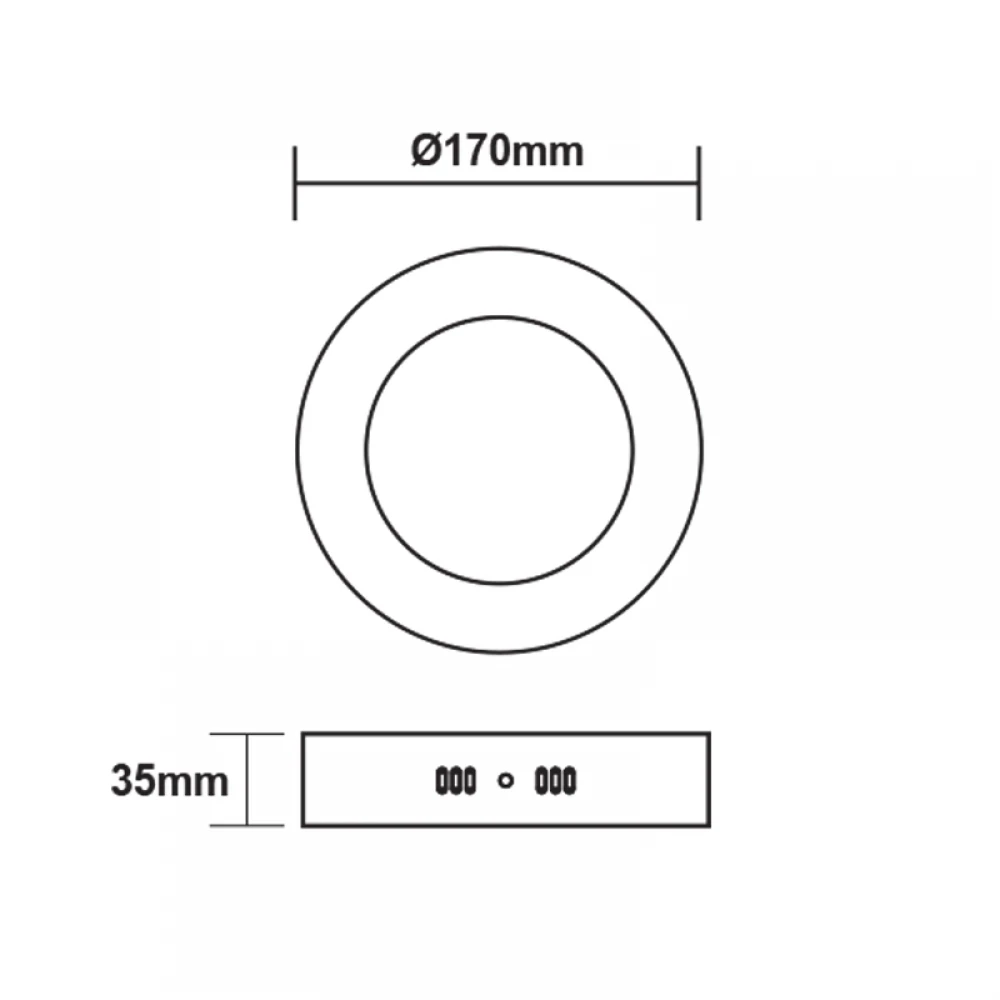 ΛΕΥΚΟ ΣΤΡΟΓΓΥΛΟ LED ΠΑΝΕΛ ΟΡΟΦΗΣ 12W 6500K 1100Lm Φ160mm 230V Ra80 ACA