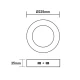 ΝΙΚΕΛ ΜΑΤ ΣΤΡΟΓΓΥΛΟ LED ΠΑΝΕΛ ΟΡΟΦΗΣ 18W 6500K 1800Lm Φ209mm 230V AC Ra80 ACA
