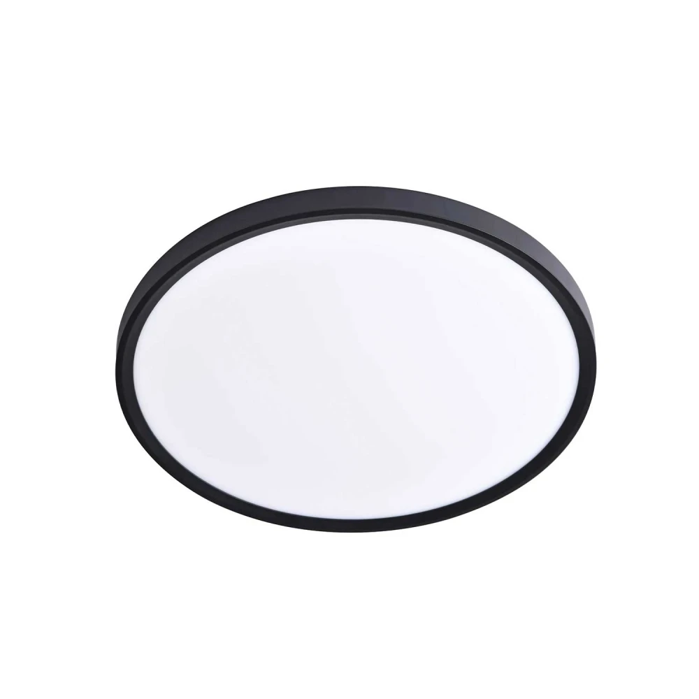 LED ΦΩΤΙΣΤΙΚΟ ΟΡΟΦΗΣ ΜΑΥΡΟ ΣΤΡΟΓΓΥΛΟ 170-265V AC 18W 3CCT 1800LM Ra80 Φ230x25mm IP40 ACA