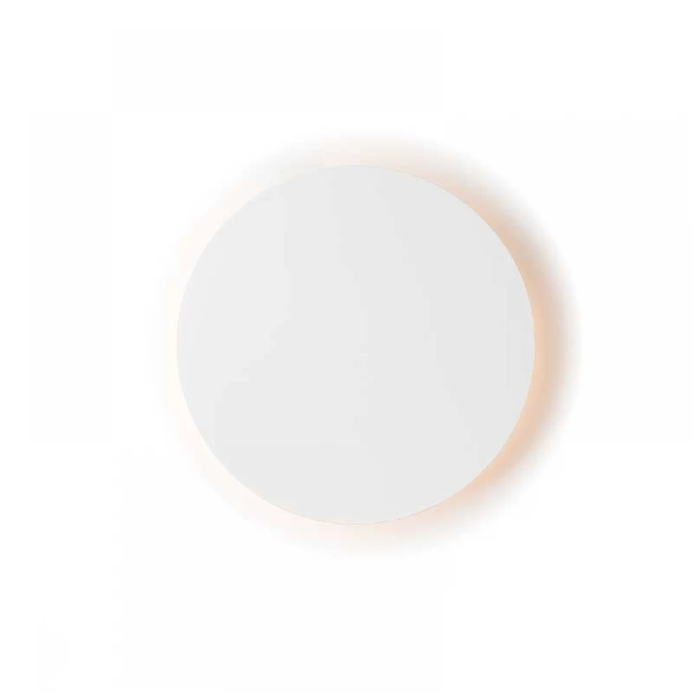LED Ξύλινο Επίτοιχο Φωτιστικό Λευκό Ø14cm ACA