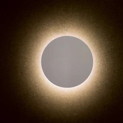 LED Ξύλινο Επίτοιχο Φωτιστικό Λευκό Ø14cm ACA