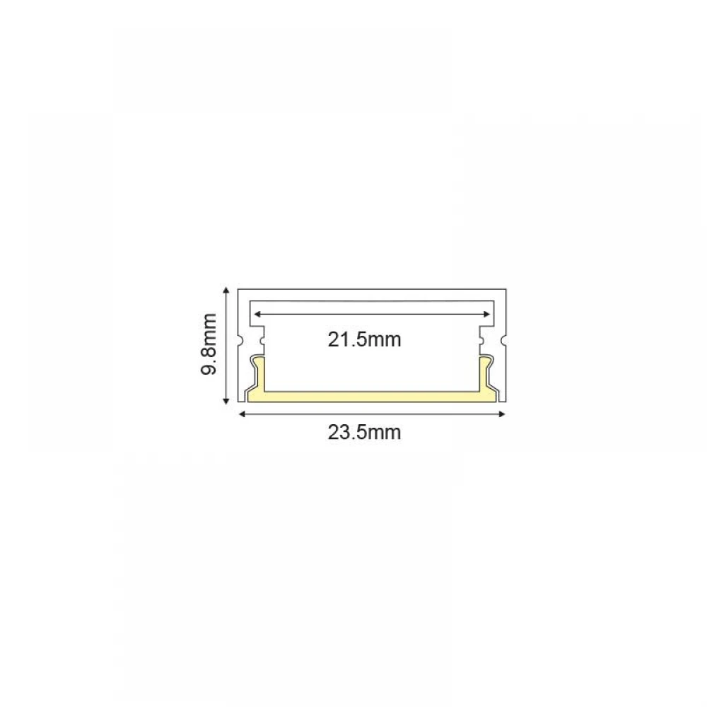 2 Μέτρα Προφίλ Αλουμινίου Με Οπάλ Κάλυμμα NORM P117U ACA