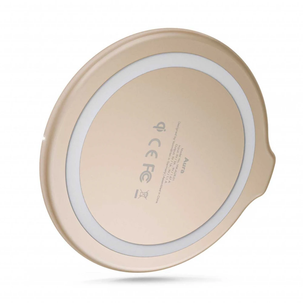 Vonmählen Βάση Ασύρματης Φόρτισης Qi από Δερματίνη με Φορτιστή Ταξιδιού και Καλώδιο 2 μέτρων – Rose Gold