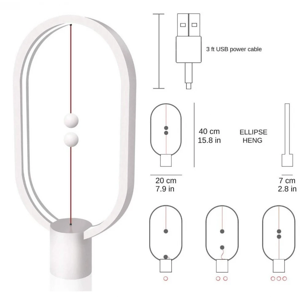 Heng Balance Διακοσμητική Λάμπα Με Μαγνητικό Διακόπτη Σε Λευκό Χρώμα Ellipse - Allocacoc - Η Heng Balance |Plastic Lamp Ellipse| είναι η απόλυτη καινοτομία της Allocacoc με magnetic switch λειτουργία που ενεργοποιεί το ηλεκτρικό ρεύμα μέσω μαγνητικού πεδί
