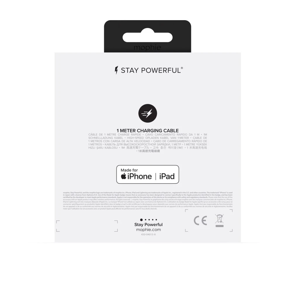 Mophie Charging Cable Καλώδιο Φόρτισης Lightning 1 Μέτρο Σε Μαύρο ή Λευκό