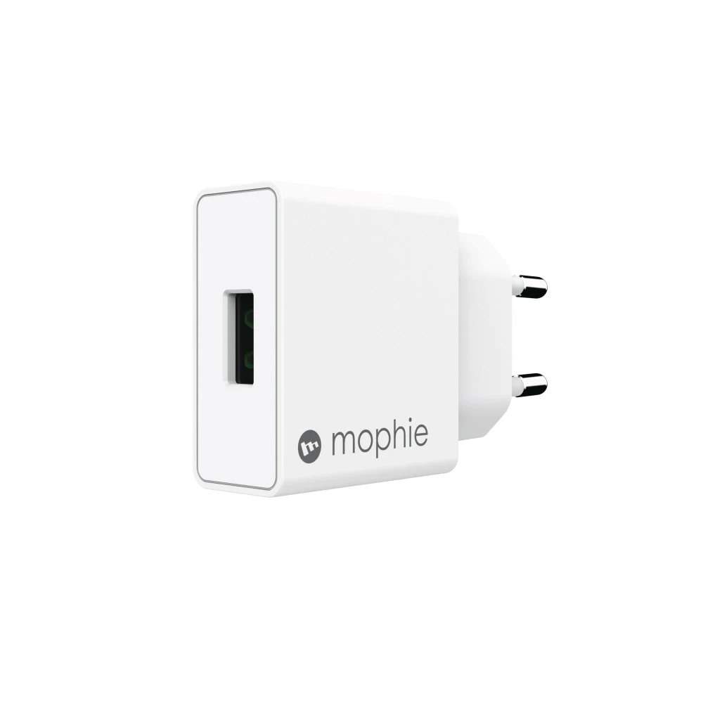 Mophie Wall Adapter USB-A Οικιακός Φορτιστής Quick Charge Ισχύος 18W  Σε Μαύρο ή Λευκό