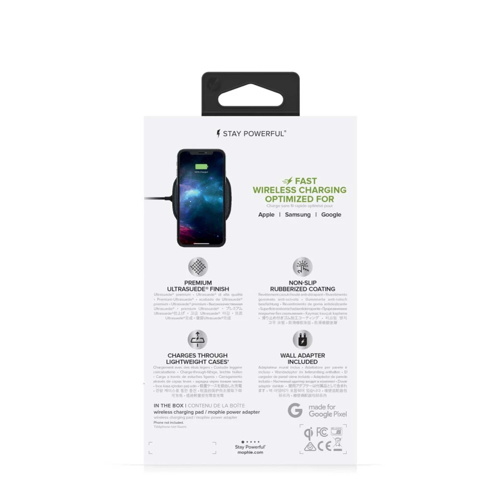 Mophie Wireless Charging Pad Σταθμός Ασύρματης Φόρτισης Quickcharge 10W – Ultrasuede / Black