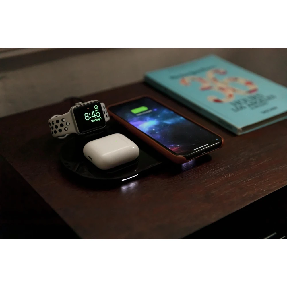 Mophie 3 in 1 Wireless Charging Pad Σταθμός Φόρτισης Για Quickcharge Φόρτιση Τριών Συσκευών – Μαύρος