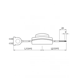 Καλώδιο με Ενδιάμεσο Διακόπτη Ποδός Και Φις 2P - ARDITI
