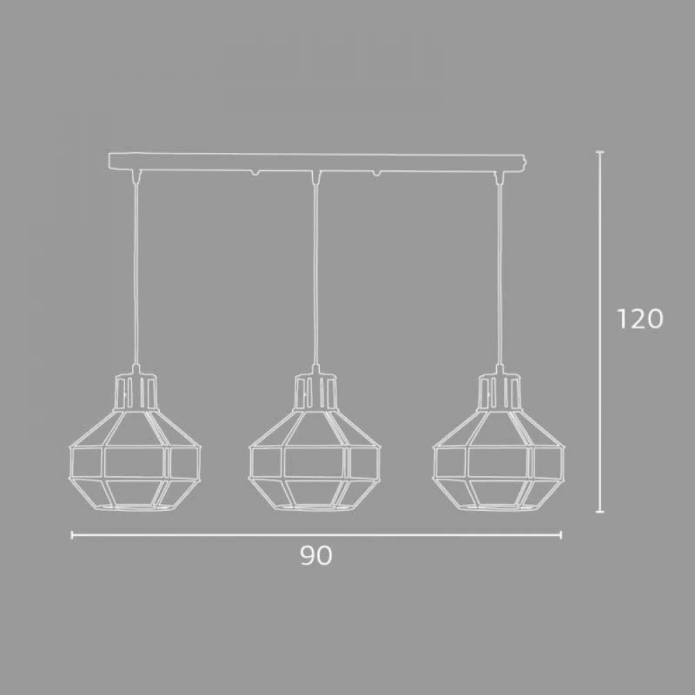Φωτιστικό Πολύφωτο 3φ Μέταλλο Μαύρο ή Λευκό Ε27- Arkolight