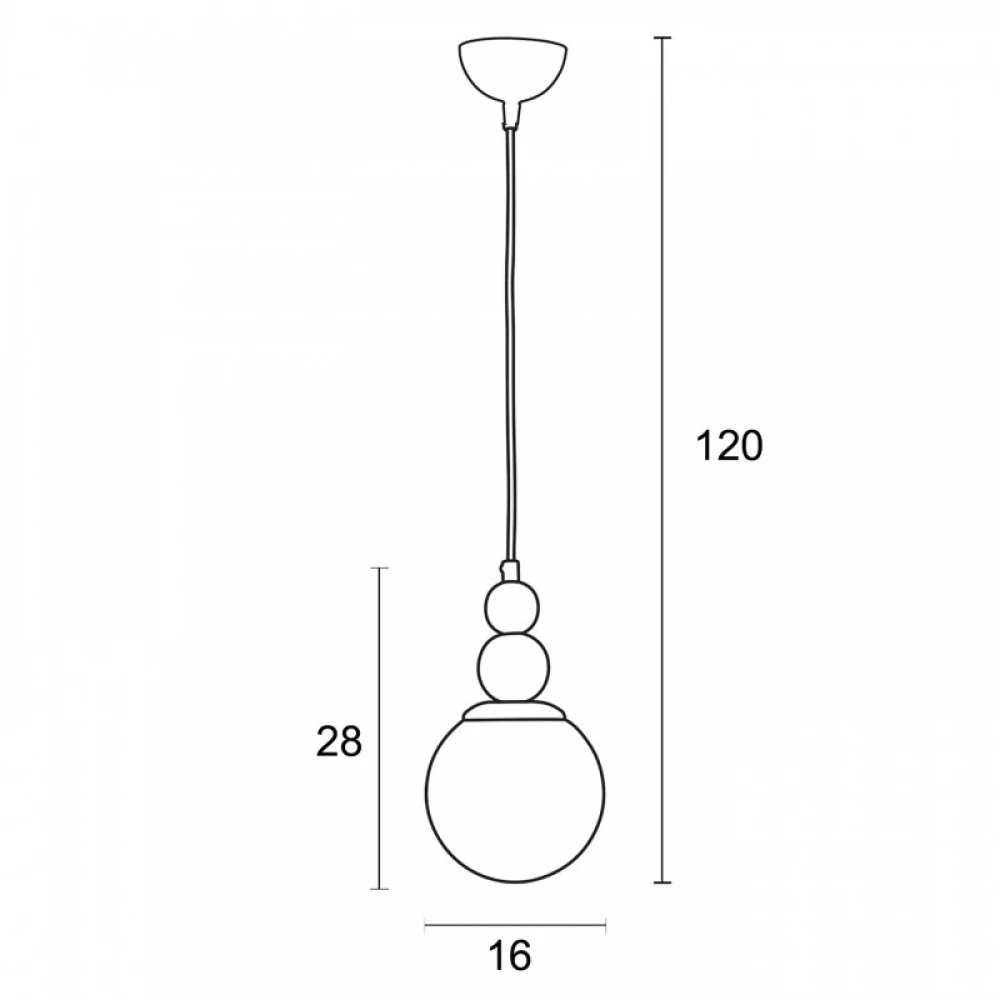 Φωτιστικό μονόφωτο Λευκό γυαλί φιμέ Ε27 Φ16 - ARKOLIGHT