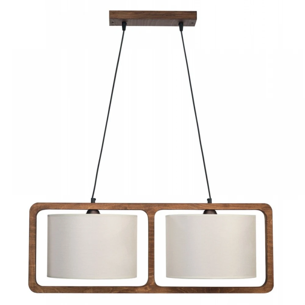 Φωτιστικό Πολύφωτο 2Φωτό Ξύλο/Αμπαζούρ Σε Διάφορα Χρώματα 2xE27 - Arkolight