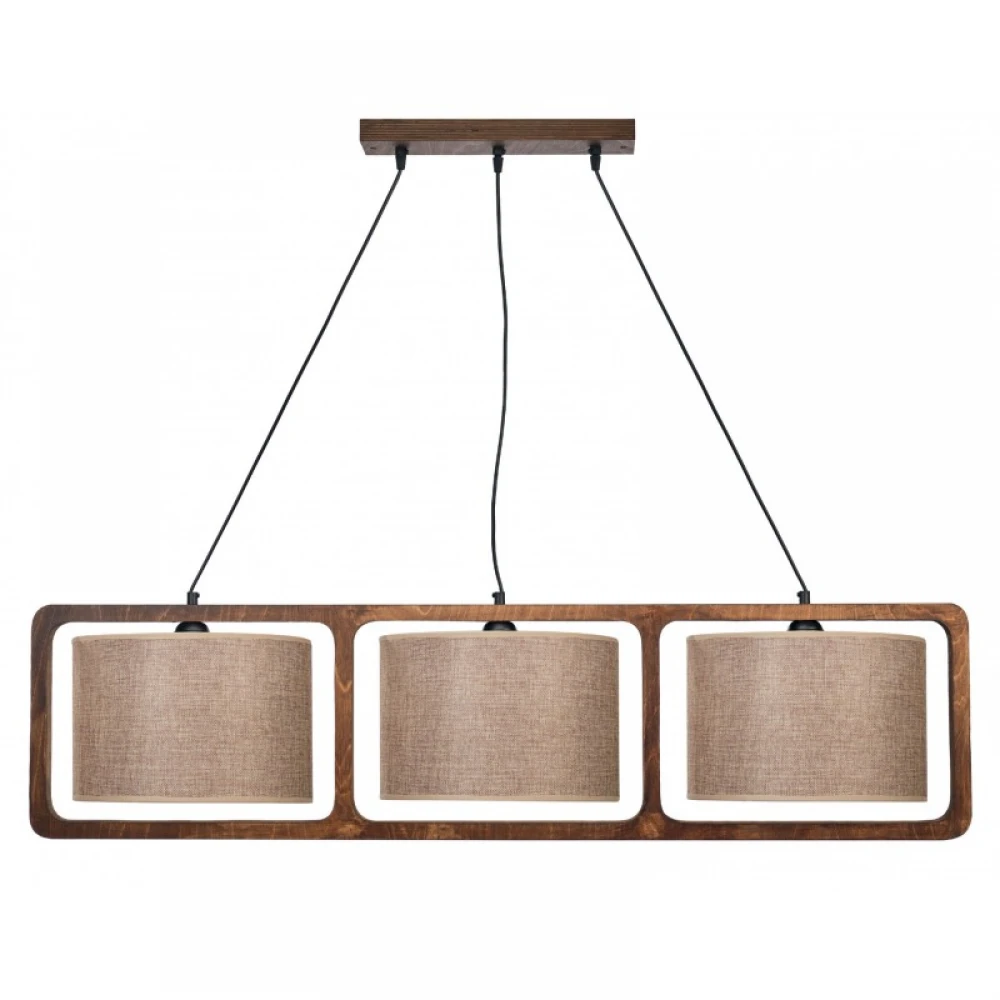 Φωτιστικό Πολύφωτο 3Φωτό Ξύλο/Αμπαζούρ Σε Διάφορα Χρώματα 3xE27 - Arkolight