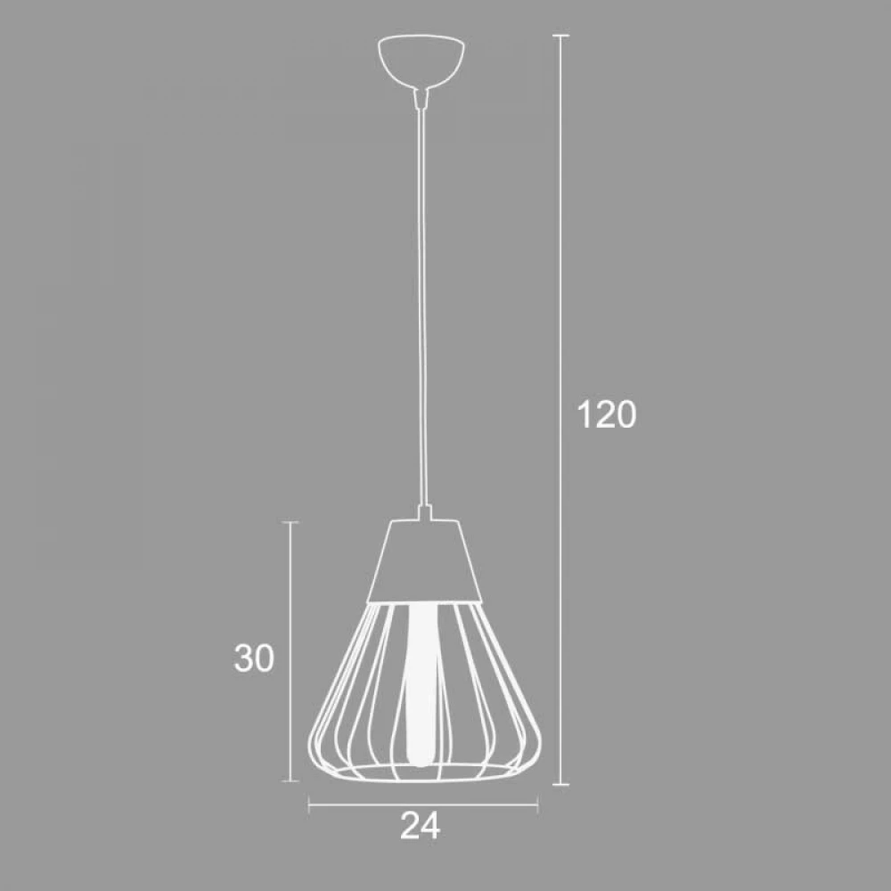 Φωτιστικό Μονόφωτο Μέταλλο Μαύρο/ Χαλκός E27 Φ24 - Arkolight