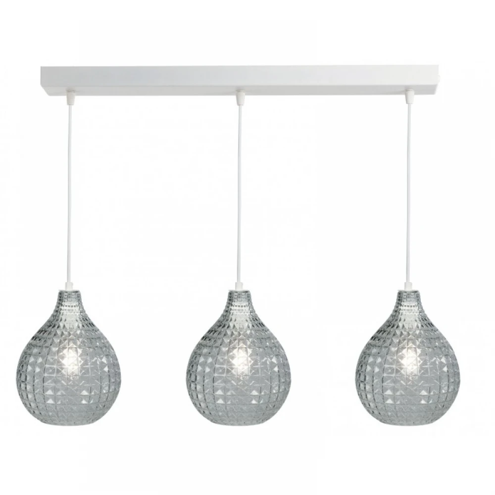 Φωτιστικό Τρίφωτο Από Μέταλλο Και Γυαλί Φιμέ ή Διάφανο 3xE27 - Arkolight