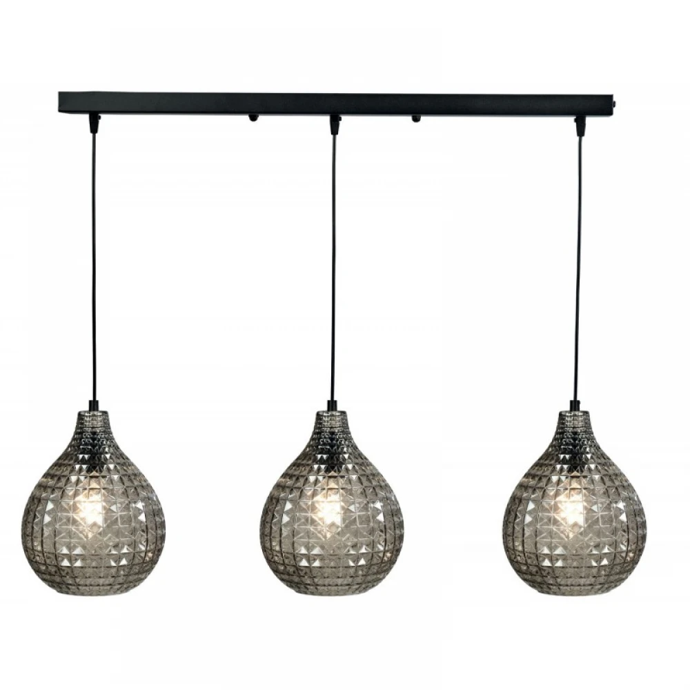 Φωτιστικό Τρίφωτο Από Μέταλλο Και Γυαλί Φιμέ ή Διάφανο 3xE27 - Arkolight