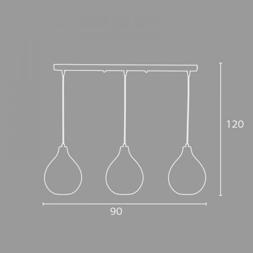 Φωτιστικό Τρίφωτο Από Μέταλλο Και Γυαλί Φιμέ ή Διάφανο 3xE27 - Arkolight