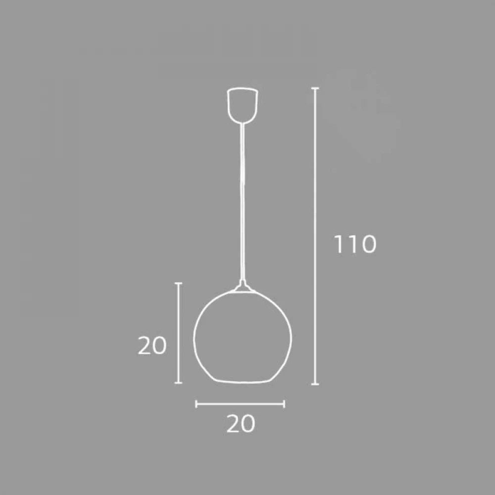 Φωτιστικό Μονόφωτο Μπάλα Σχοινί Ε27 Φ20 - Arkolight