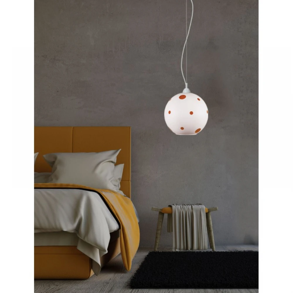 Φωτιστικό Μονόφωτο Γυαλί Πορτοκαλί Ε27 Φ30 - Arkolight