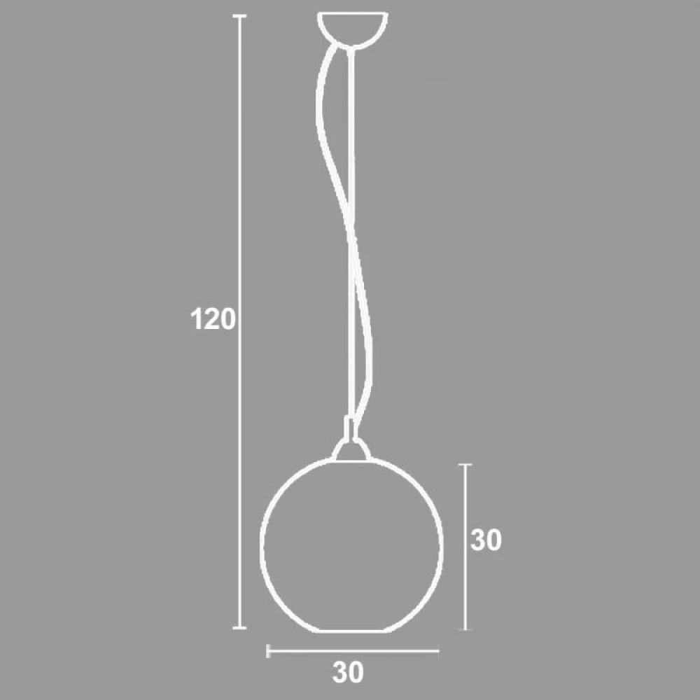 Φωτιστικό Μονόφωτο Γυαλί Πορτοκαλί Ε27 Φ30 - Arkolight